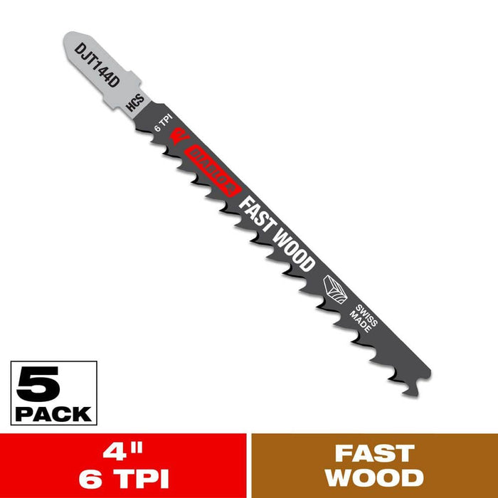 Saw Blade 4 in. 6 TPI Wood and Nails Jigsaw (5-Pack)