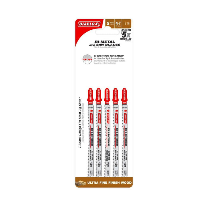 Saw Blade 4-5/8 in. 13 TPI Wood Ultra Fine Finish Jigsaw (5-Pack)