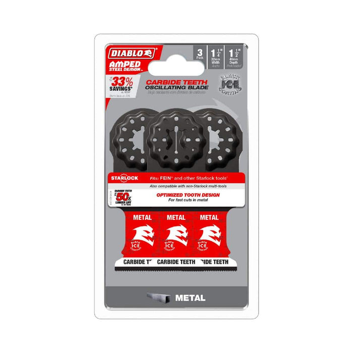 Oscillating Blade 1-1/4 in. Metal Carbide Amped Steel Universal (3-Pack)