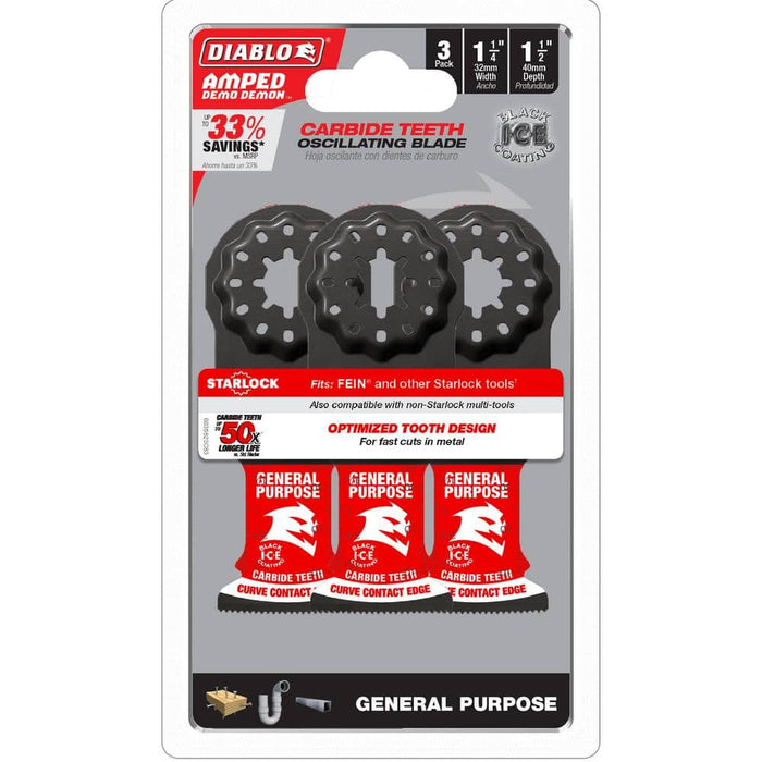 Oscillating Blade 1-1/4 in. Multipurpose Carbide (3-Pack)