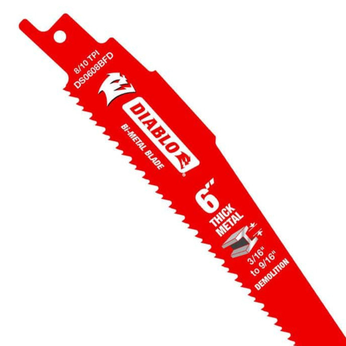 Saw Blade 6 in. 8/10 TPI Thick Metal Reciprocating (5-Pack)