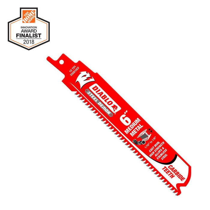 Saw Blade 6 in. 10 TPI Medium Metal Carbide Reciprocating