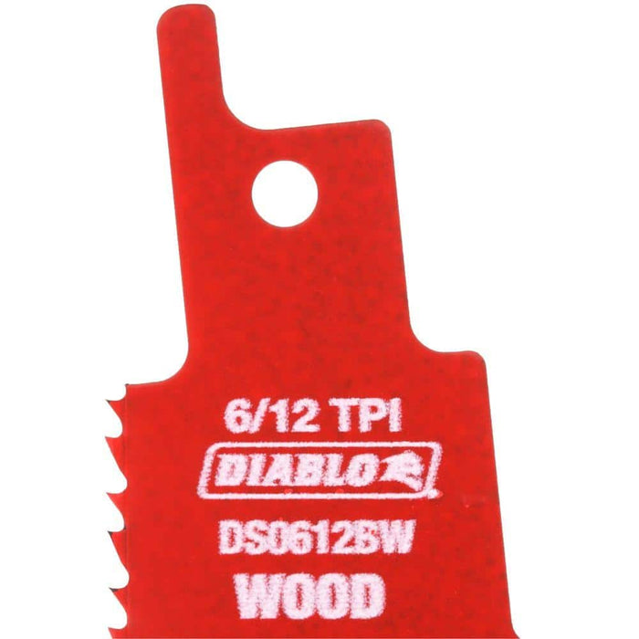 Saw Blade 6 in. 6/12 TPI Wood and Nails Reciprocating (5-Pack)