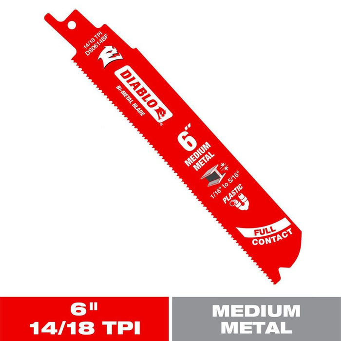 Saw Blade 6 in. 14/18 TPI Medium Metal Reciprocating