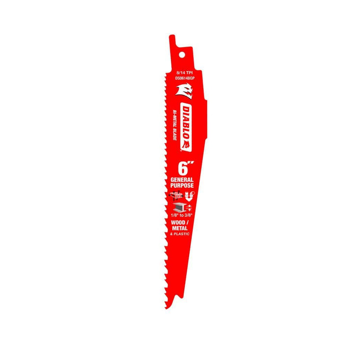 Saw Blade 6 in. 8/14 TPI Multipurpose Reciprocating (2-Pack)
