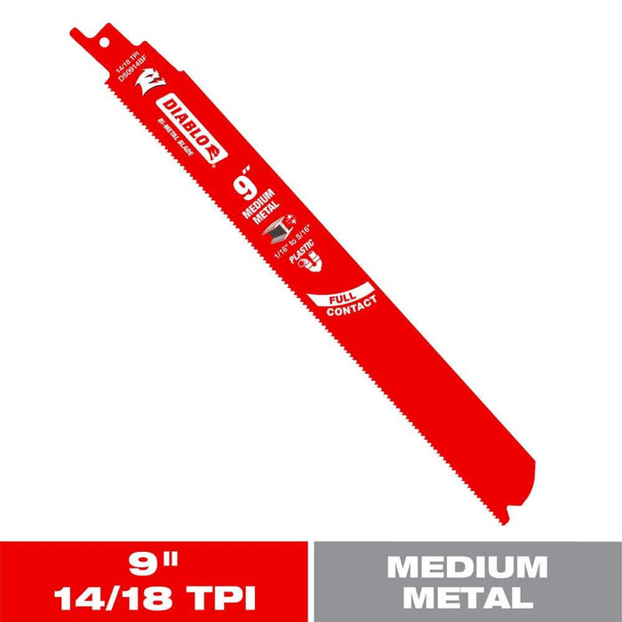 Saw Blade 9 in. 14/18 TPI Medium Metal Reciprocating Bi-Metal