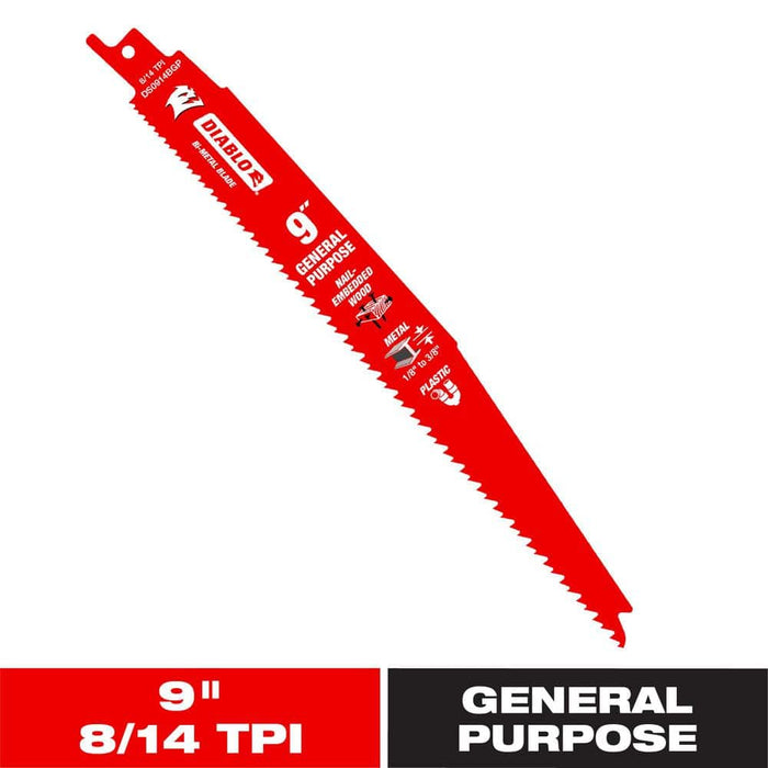 Saw Blade 9 in. 8/14 TPI Multipurpose Reciprocating