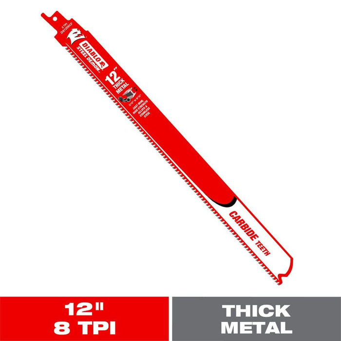 Saw Blade 12 in. 8 TPI Thick Metal Carbide Reciprocating