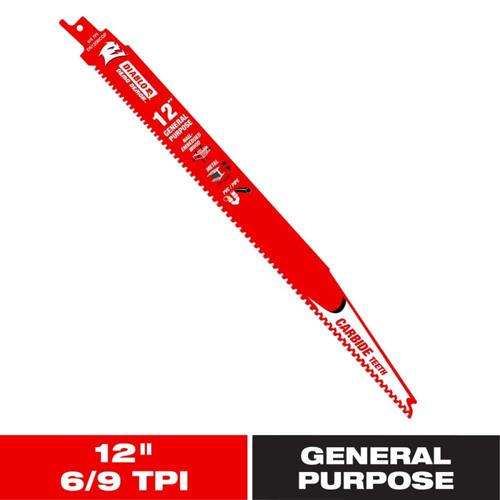Saw Blade 12 in. 6/9 TPI Multipurpose Carbide Reciprocating