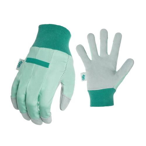 Garden Glove Women's Large Leather Palm with Knit Wrist