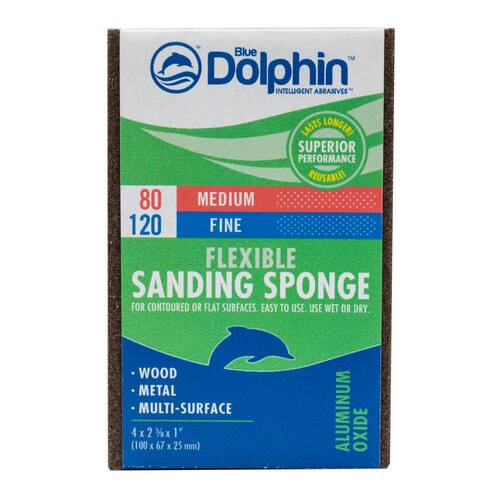 Sanding Sponge, Medium/120 Grit Fine, 2-5/8 in. x 4 in. x 1 in.