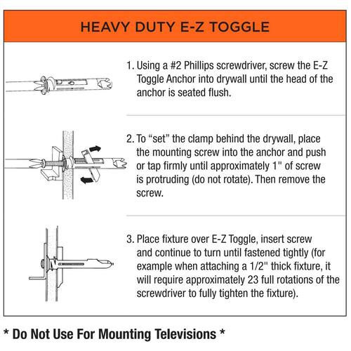 Drywall Anchor #8 x 2-1/2 in. Flat Head Phillips (25-Pack)