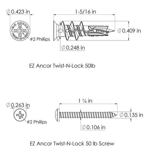 Drywall Anchor #6 x 1-1/4 in. Flat Head Phillips (25-Pack)