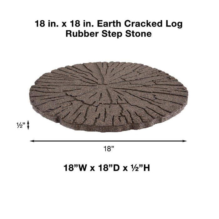 Step Stone 18 in. x 18 in. x 0.59 in. Earth Cracked Log Rubber 3