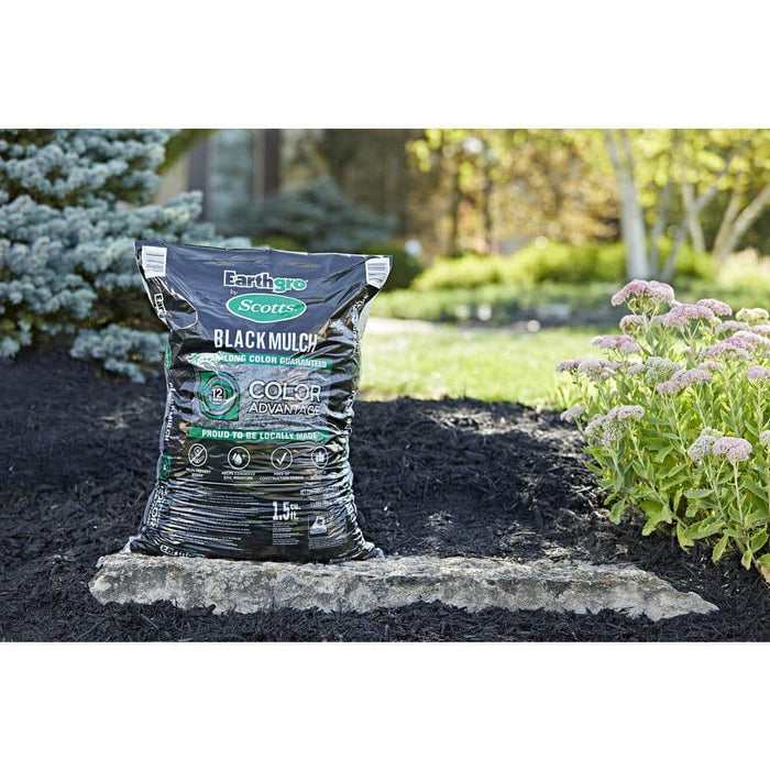 Wood Mulch Black 1.5 cu.ft.  Shredded Bagged Earthgro 2