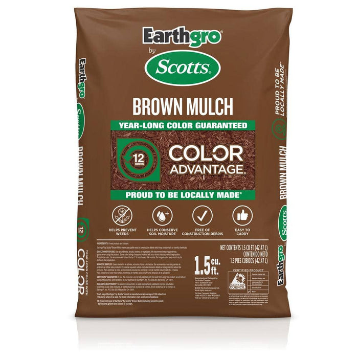 Wood Mulch Brown 1.5 cu.ft.  Shredded Bagged Earthgro 1