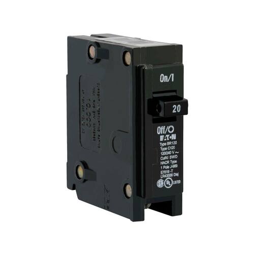 Circuit Breaker 20 Amp Pole Circuit BR 120/240 Volts Single