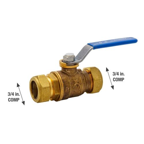 Ball Valve Brass Compression Full Port 3/4 in. x 3/4 in.