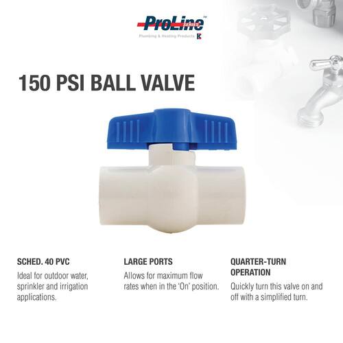 PVC Ball Valve 3/4 in. x 3/4 in. Sch. 40 Threaded FPT x FPT