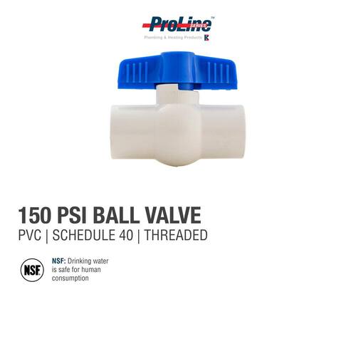 PVC Ball Valve 3/4 in. x 3/4 in. Sch. 40 Threaded FPT x FPT