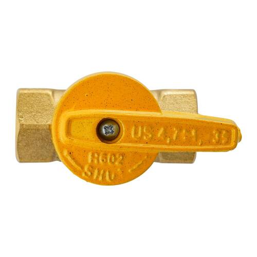 Gas Ball Valve Brass 3/8 in. FPT 1-Piece Body Lever-Handle