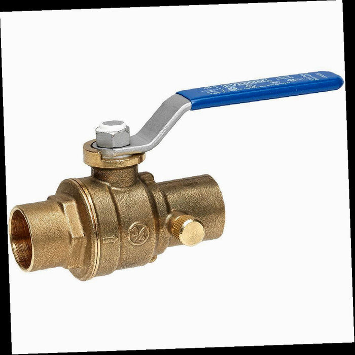 Ball and Waste Valve 3/4 in. x 3/4 in. Brass Sweat x Sweat with Drain