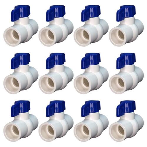 PVC Ball Valve 3/4 in. x 3/4 in. Schedule 40 Slip x Slip Pro Pack (12-Pack)