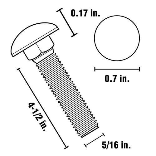 Carriage Bolt 5/16 in.-18 x 4-1/2 in. Galvanized