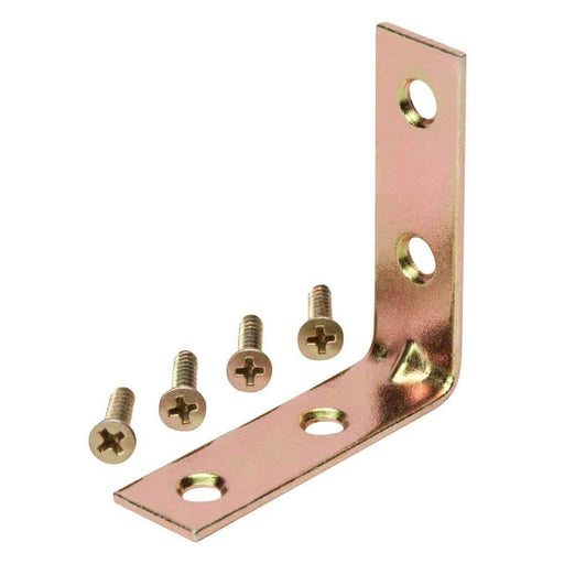 Corner Brace 2 in. Satin Brass (4-Pack) 1