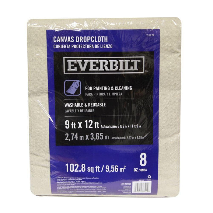 Canvas Cloth 9 ft. x 12 ft. Beige Medium Duty