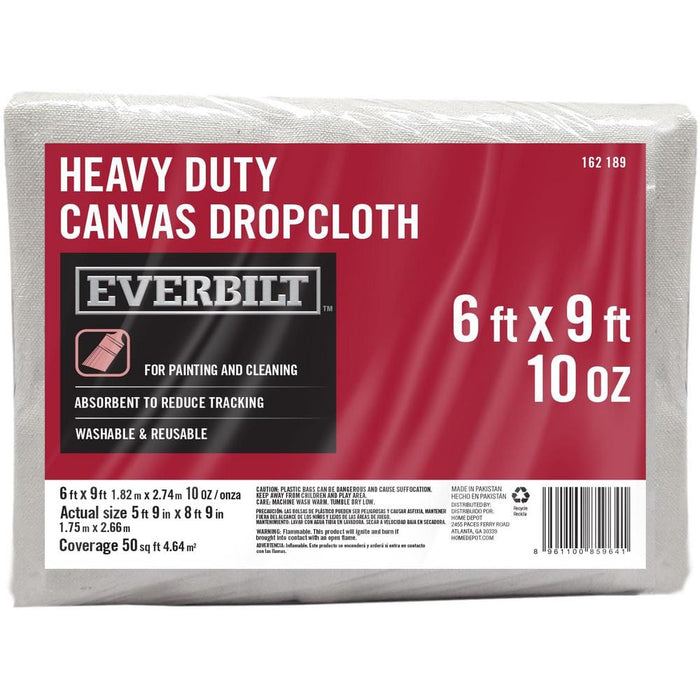 Canvas Cloth 6 ft. x 9 ft. Gray Heavy Duty 2