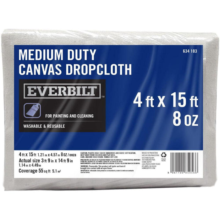 Canvas Cloth 4 ft. x 15 ft. Gray Medium Duty 2