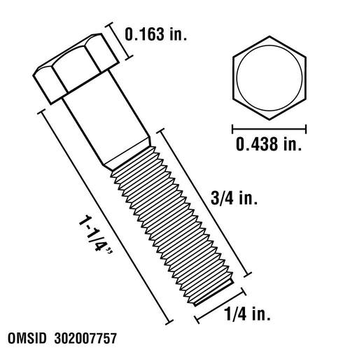 Hex Bolt 1/4 in.-20 x 1-1/2 in. Stainless Steel (5-Pack)