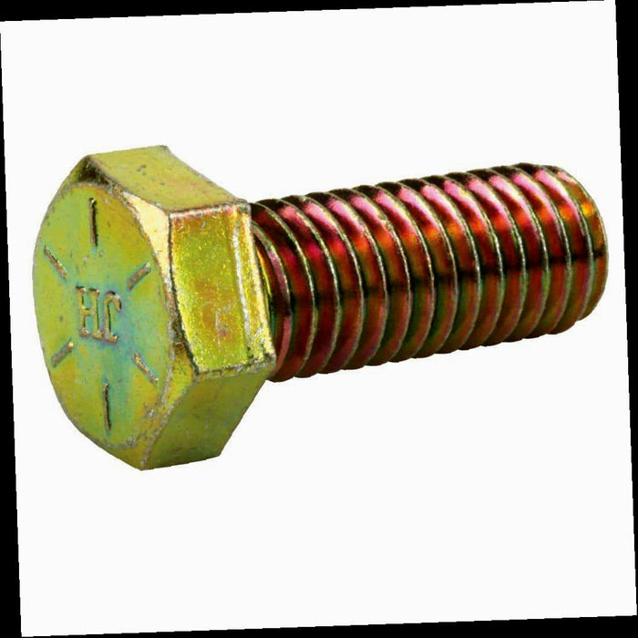 Bolt in.-24 tpi x 1 in. Yellow Zinc Plated Grade 8 Hex