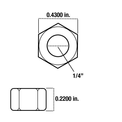 Hex Nut 1/4 in.-20 Chrome 6-Pack