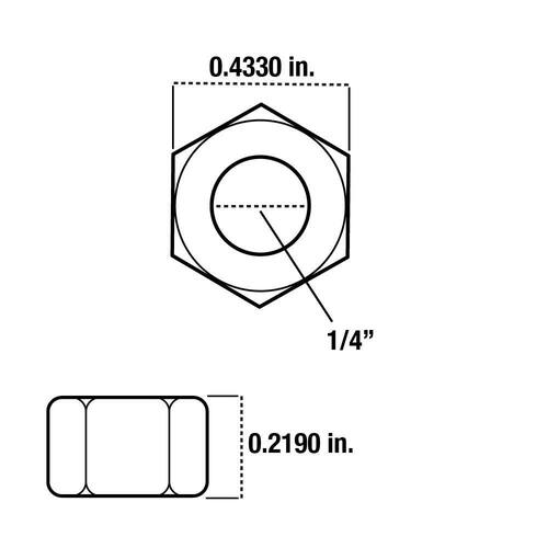 Hex Nut 1/4 in.-20 Zinc Plated 100-Pack