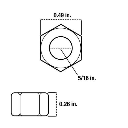 Hex Nut 5/16 in.-18 Zinc (8-Pack)