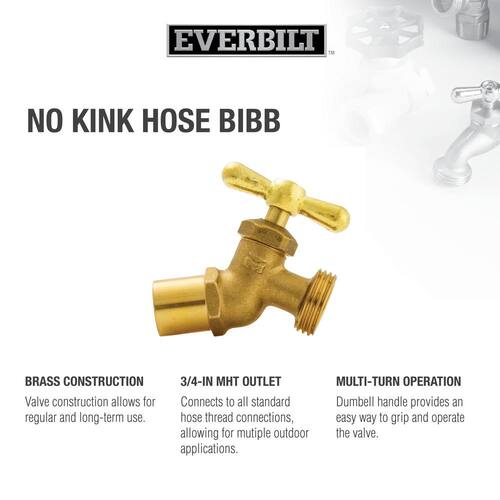 Brass Hose Bibb 1/2 in. x 3/4 in. Sweat or FTG