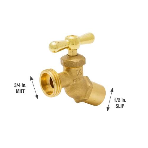 Brass Hose Bibb 1/2 in. x 3/4 in. Sweat or FTG