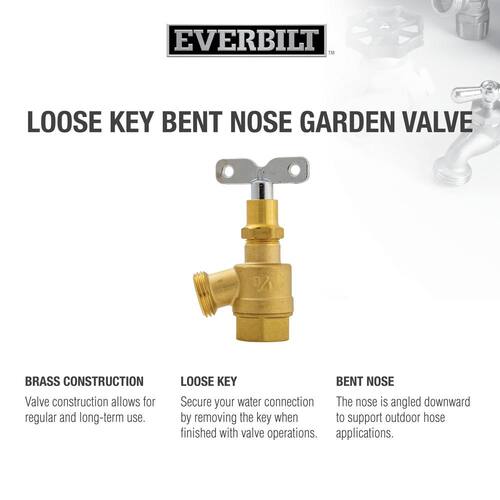 Garden Valve Brass Bent Nose 3/4 in. Loose Key