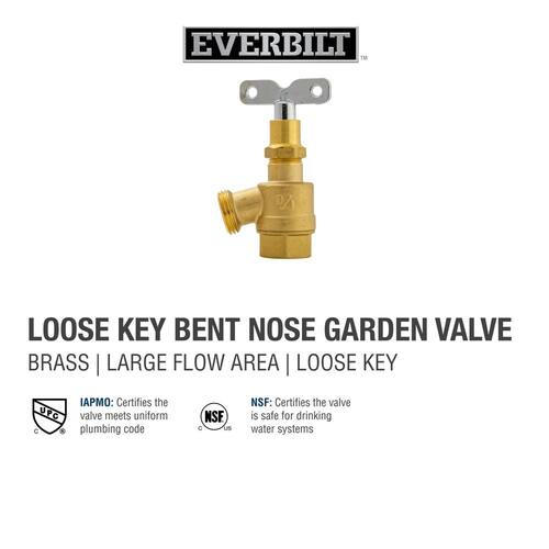 Garden Valve Brass Bent Nose 3/4 in. Loose Key