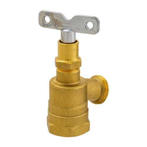 Garden Valve Brass FPT x MHT Bent Nose Loose Key 1 in.