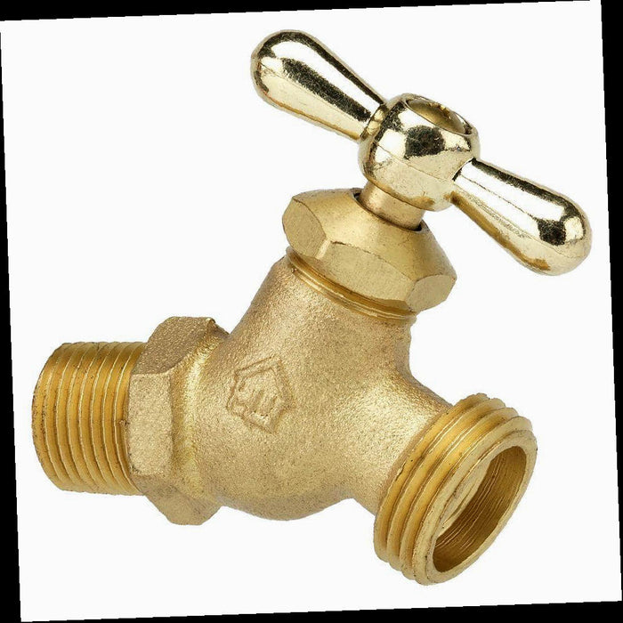 Brass Hose Bibb Valve 1/2 in. MIP and 1/2 in. SWT x 3/4 in. MHT No-Kink