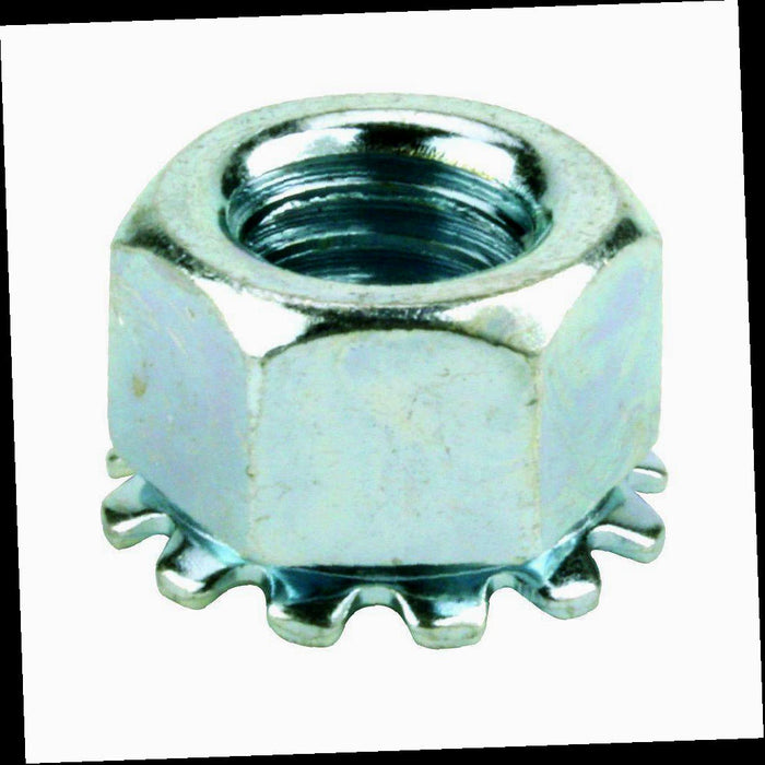Lock Nuts, 1/4, in. x 20 tpi Zinc-Plated Steel Keep Lock Nut (2 per, Bag)