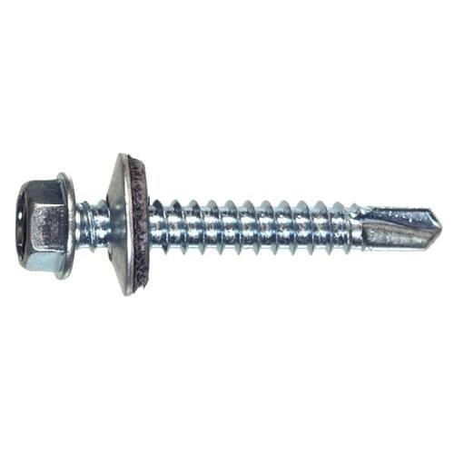 Self-Drilling Screw 1 in. Hex Head Hex Drive with Neoprene Washer Flange 80-Piece 1 lb.-Box