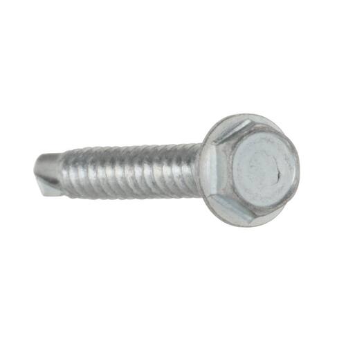 Sheet Metal Screws #8 1-1/4 in Hex Head Hex Zinc Plated (100-Pack)