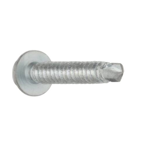 Sheet Metal Screws #8 1-1/4 in Hex Head Hex Zinc Plated (100-Pack)