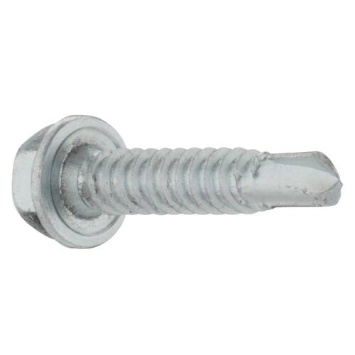 Sheet Metal Screws #14 1-1/4 in Hex Head Hex Zinc Plated (25-Pack)