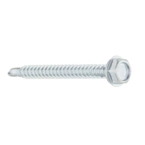 Sheet Metal Screws #10 2 in Hex Head Hex Zinc Plated (25-Pack)