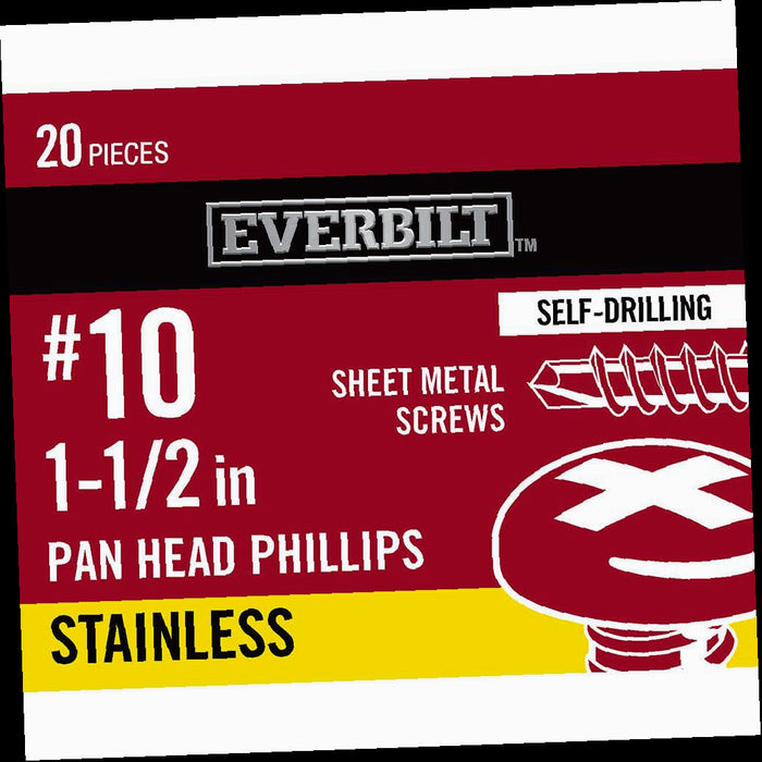 Sheet Metal Screws 1-1/2 in. Phillips Pan-Head (20-Pack)